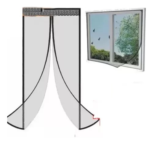 Puerta Mosquitero Magentica + Cortina Ventana Moscas 1.5mt