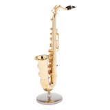 Instrumento Musical Modelo Mini Saxofone 1:12 Com Estojo De