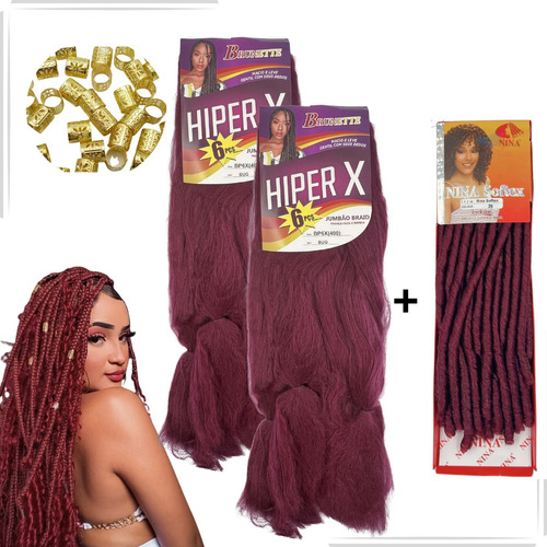 Kit 1 Nina Softex E 2 Jumbos Box Braids Tranças+cachos+anéis