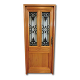 Puerta Estilo Antiguo Modelo E-109. Madera Maciza. Con Reja