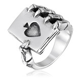 Anillo Acero Inoxidable Mano Craneo Biker As Corazón Hombre