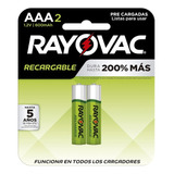 2 Pilha Aaa Recarregável 600mah Palito Rayovac Original