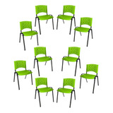 10 Cadeiras Iso Fixa Empilhável Recepção Salão Auditório