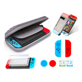 Set Funda Rigida Transporte Nintendo 5pcs Switch Portátil 