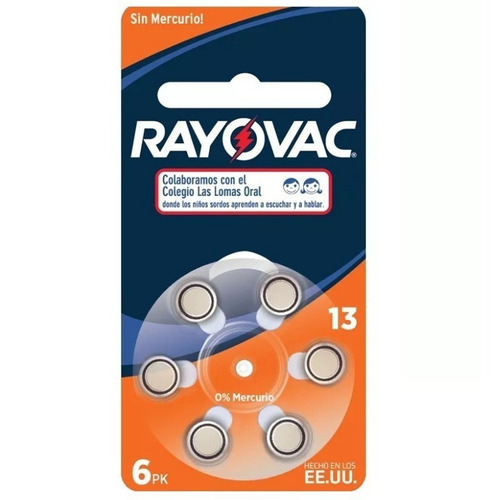 Pila Para Audifonos Rayovac 13 - Caja De 60 Pilas