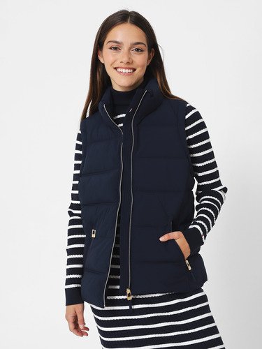 Parka Vest Con Cierre Y Logo Azul Tommy Hilfiger