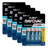 30 Pilhas Aa Alcalina Rayovac 5 Cart C/ 6 Unid