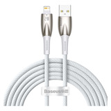 Cabo Usb P/ Lightning Baseus P/ iPhone Fast Charge 2.4a 2m Cor Branco