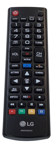 Controle Remoto Para LG Smart Tv 3d 32lh570b - Akb75055701