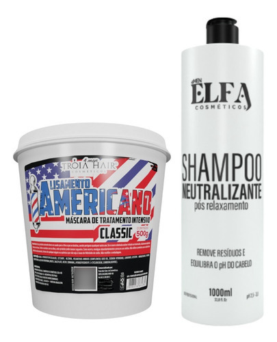 Alisamento Americano Classic 500g + Shampoo Neutralizante 1l