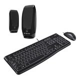 Combo Kit Para Pc Teclado Mouse Parlantes C Cable Logitech 