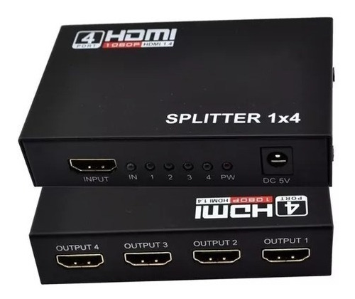 Splitter Hdmi 1x4 Salidas Tv X4 Pantallas