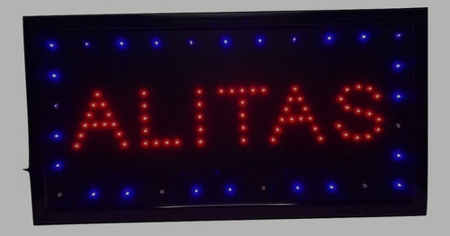 Letrero Led Alitas De 48cm X 25cm Ideal Para Tu Negocio