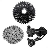 Kit Relação Bike Mtb 24v Câmbio + Cassete K7 + Corrente 8v