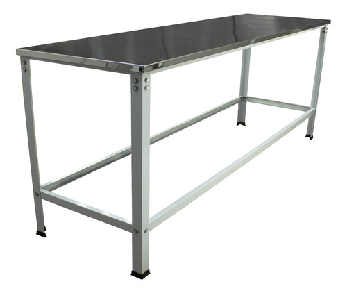 Mesa Bancada Central Tampo Inox Industrial P/ Chopeira