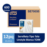 Servilleta Tipo Tela Tork Linstyle Blanca 12 Paquetes 50un