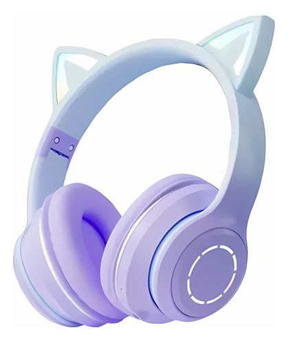 Fone De Ouvido Headset Sem Fio Gatinho Led Bluetooth