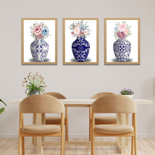 Quadros Para Decoração Sala De Jantar Vasos Moldura 30x40 Cm