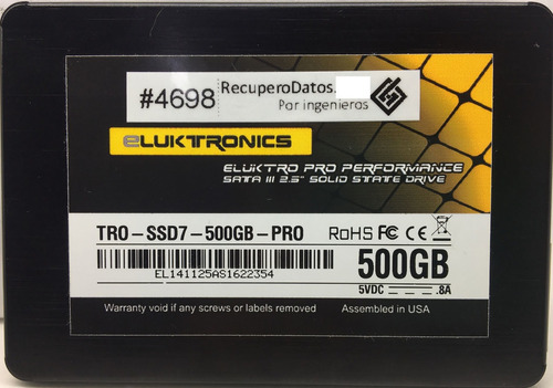 Eluktronics Tro-ssd7-500gb-pro 500gb Sata 6074 Recuperodatos