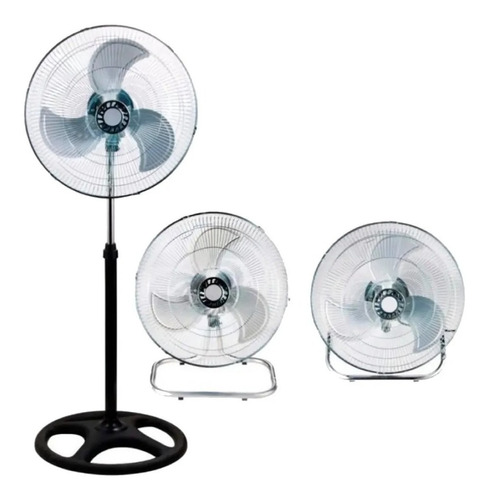 Ventilador 3 En 1 Pie Piso Pared 3 Palas Metal 18 Industrial