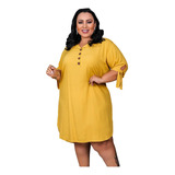 Vestido Chemise Plus Size Midi Moda Evangélica Camisão