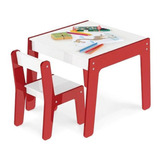Conjunto Mesa E Cadeira Infantil Vermelha 992 - Junges