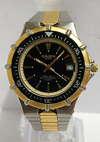 Impecable Reloj Gruen Sport Quartz Oro-acero No Citizen 