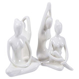 4 Piezas De Cerámica Yoga Lady Figurita Porcelana Mujeres Es