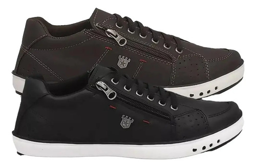 Kit 2 Pares Sapatenis Tenis Cadarço Em Elástico Fácil Calce