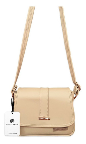 Bolso Dama Carteras Mujer Bandolera Karla Chacon Color Beige