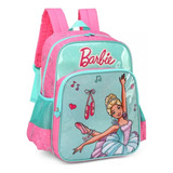 Mochila De Costas G Infantil Escolar Barbie Bailarina Fada Cor Verde/água