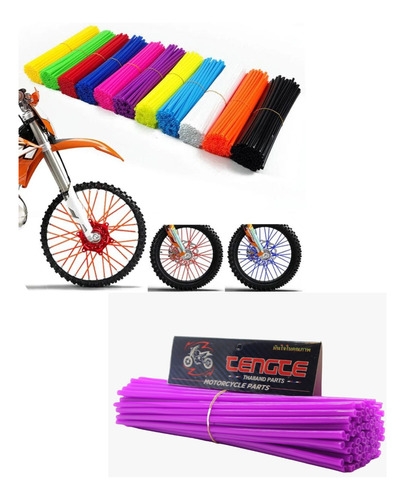 Set Cubre Rayos Popote Rin Para Motocicleta Morado 72pz