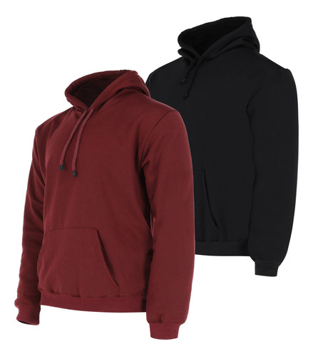 Paquete 2 Sudaderas Hoodie Con Capucha Afelpada Gym