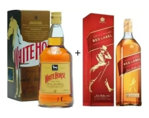 Whisky Red Label 1l + Cavalo Branco 1l
