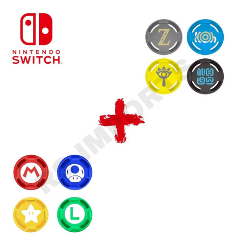Grip Borrachinha Analógico Mario + Zelda Nintendo Switch