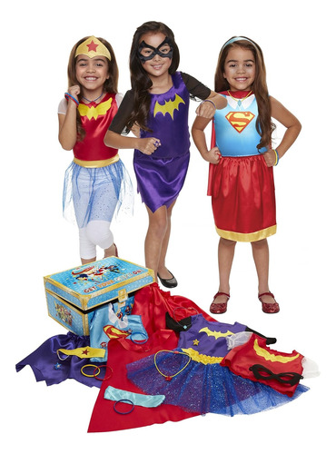3 Disfraz Niña Batichica Supergirl Maravilla Mujer Dc Comics