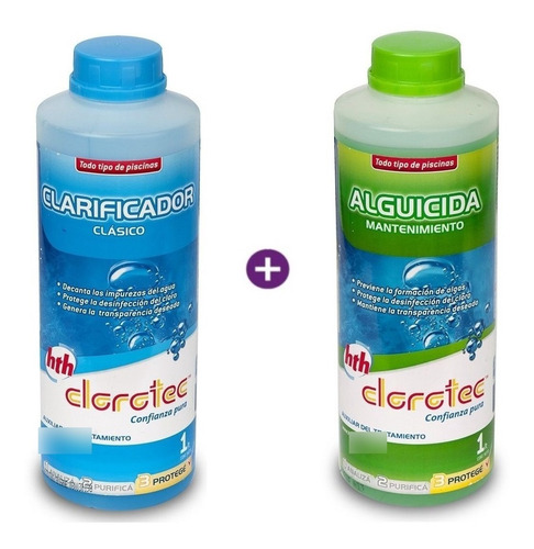 Clarificador + Alguicida De Mantenimient X 1lt C/u Cloretec