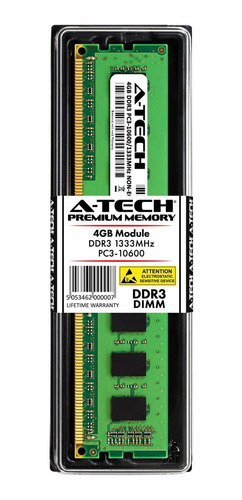 Memoria Ram 4gb A-tech Ddr3 1333mhz Pc3-10600 (240-pin Dimm)