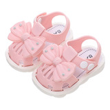 Zapatos Bebé Niña Con Lazo Sandalias Cómodo Con Suela Blanda