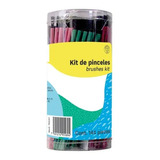 Paquete 144 Pincel Escolar Plastico Basico Colores Surtidos