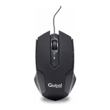 Mouse Óptico Ergonómico Global Usb Scroll Blister Negro