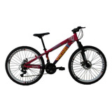 Bicicleta Vikingx Freeride Aro 26 21 Vel Rosa/roxo Tuff25