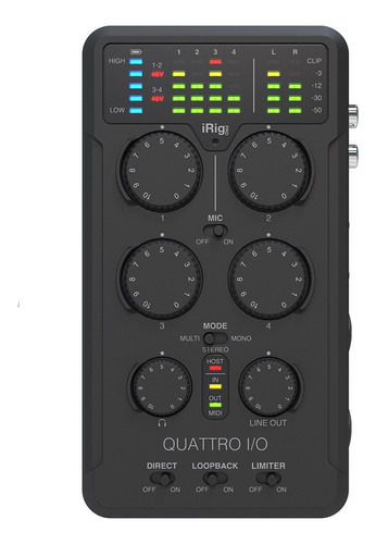 Interface Midi Irig Pro Quattro I/o Live