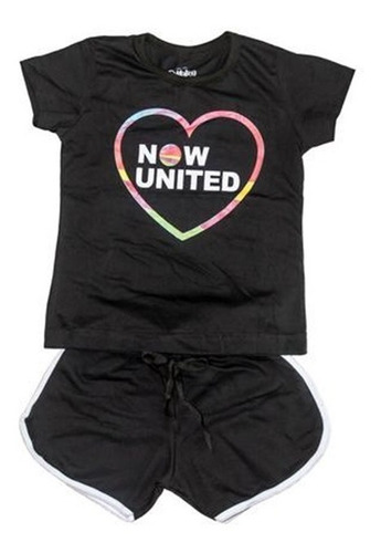 Banda Now United Conjunto Blusa+ Short Juvenil Pop Feminino 