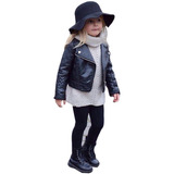 Otoño Invierno Niño Niños Bebé Outwear Cuero Abrigo Corto 23