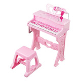 Taburete Y Piano Electrónico Multifuncional For Niños Con