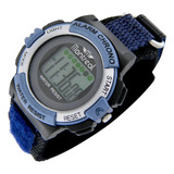 Reloj Montreal Hombre Ml1487 Digital Cronometro Alarma Luz Malla Negro Bisel Negro Con Plateado