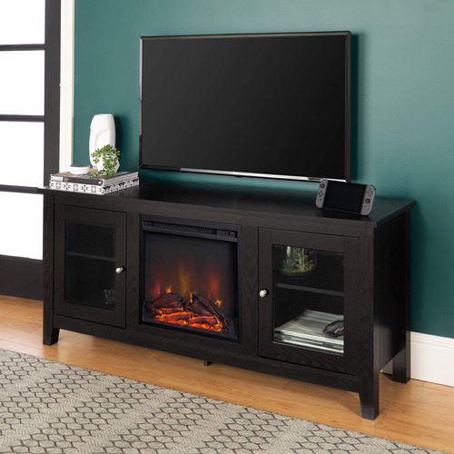 Walker Edison Mueble De Tv Con Chimenea De Madera Rstica Y V