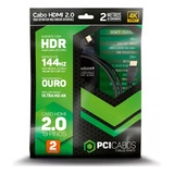 Cabo Hdmi 2.0 4k Ultra Hd Alta Resolução 144hz 1080p Hdr 2m