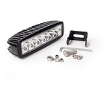 Faro Auxiliar Barra 6 Led 18w Flood Off Road Moto 4x4 15cm